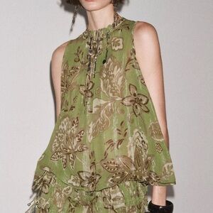 Zara Olive Floral top